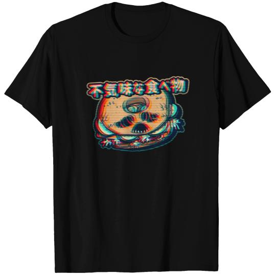 Aesthetic Synthwave Otaku Creepy Food Bagel T-shirt