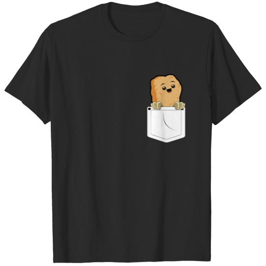 Discover Funny Chicken Nuggets Pocket Foodie Gift T-shirt