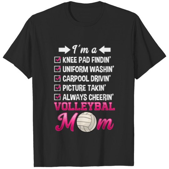 Discover Funny Volleyball Mom Cheering Mother Kid Support T-shirt
