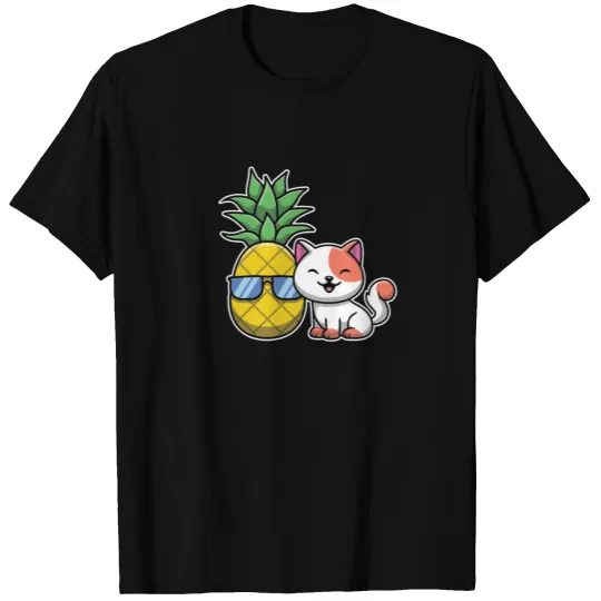 Pineapple Aloha Beaches Hawaii Cat Kitten T-shirt