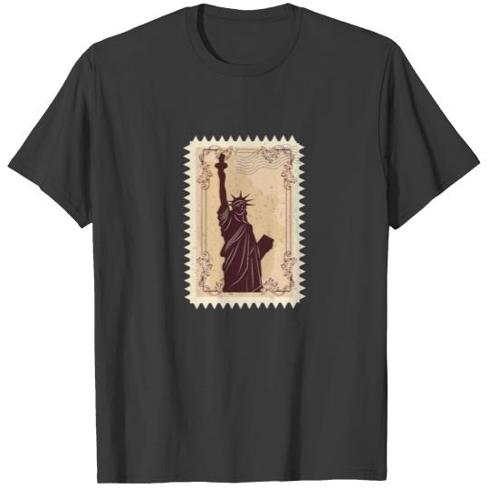 Statue Of Liberty Vintage Stamp T-shirt