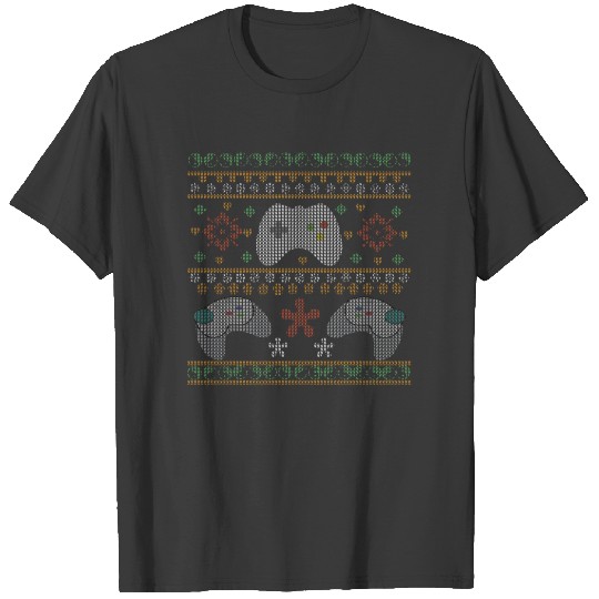 Discover Controller Gaming Gamer Ugly Christmas Sweater T-shirt