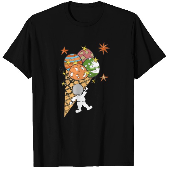universe astronaut ice cream T-shirt