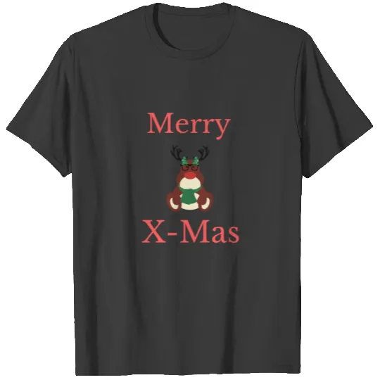 Merry X-Mas red nose glasses rudolph T-shirt