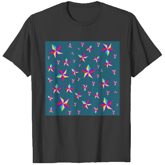 Colored Stars Pattern T-shirt