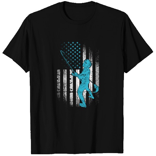 USA Flag Fishing Gift T-shirt