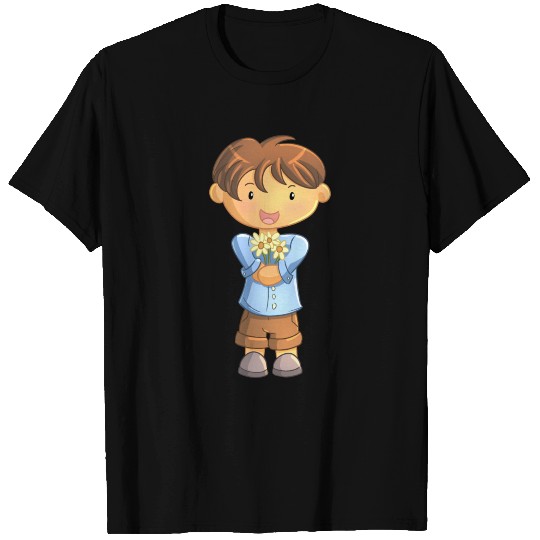 Mothers Day Boy With Flowers T-shirt