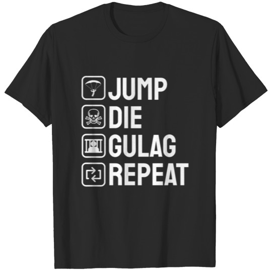 Discover Jump Die Gulag Repeat video game T-shirt