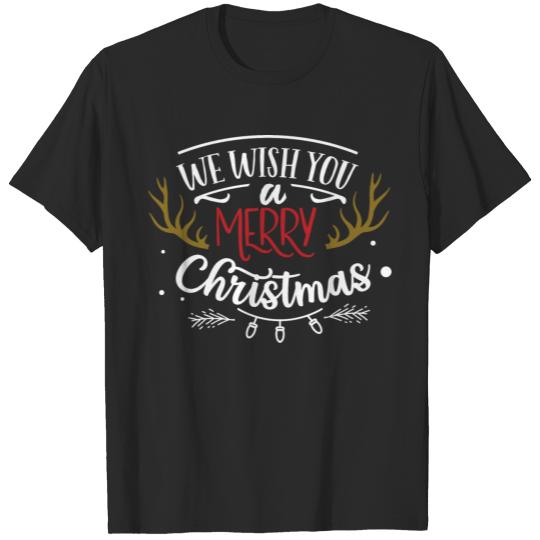 Discover We wish you a Merry Christmas white and colors T-shirt