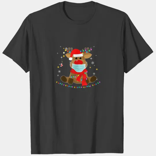 Christmas Mask Cute Rudolph Reindeer Mask T-shirt