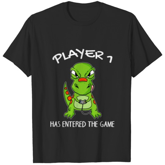 Discover Player 1 has the game Entering Baby Dinosaurs T-shirt