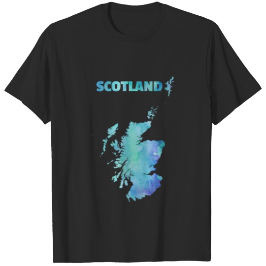 Discover Map Scotland Watercolor T-shirt