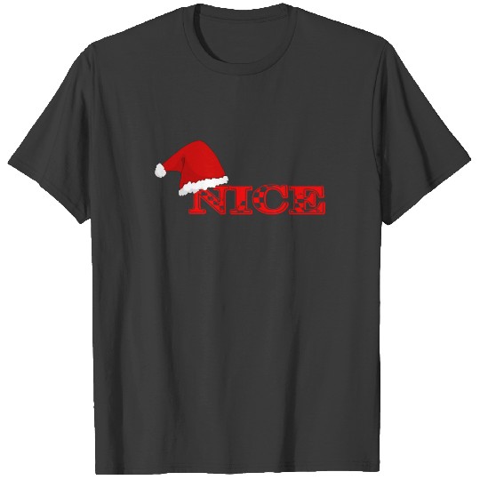 Naughty or Nice Matching Christmas Funny Santa T-shirt