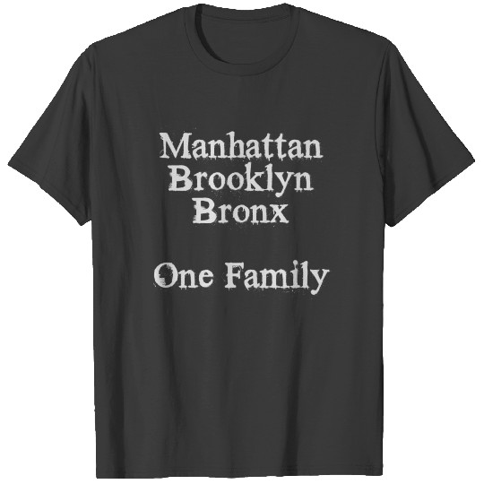 Manhattan Booklyn Bronx - One Family T-shirt