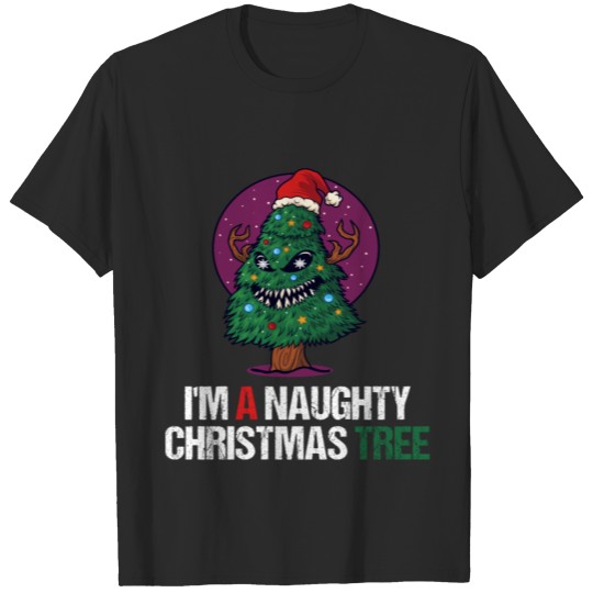 Discover I'm A Naughty Christmas Gift Funny Santa Hat T-shirt