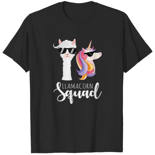 Discover Llamacorn Squad Funny Unicorn Llama Christmas T-shirt