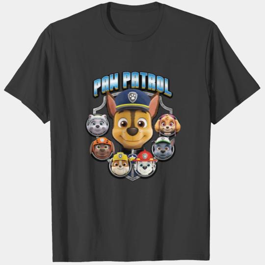 Paw Patrol Group Shot In Badge T-shirt