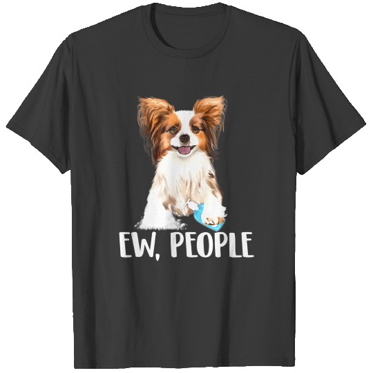 Papillon Dog Ew People Wearing A Face Mask Funny T-shirt