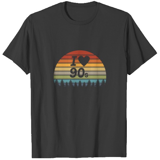 I Love 90's 1990's Vintage Sun Fun Design Graphic T-shirt
