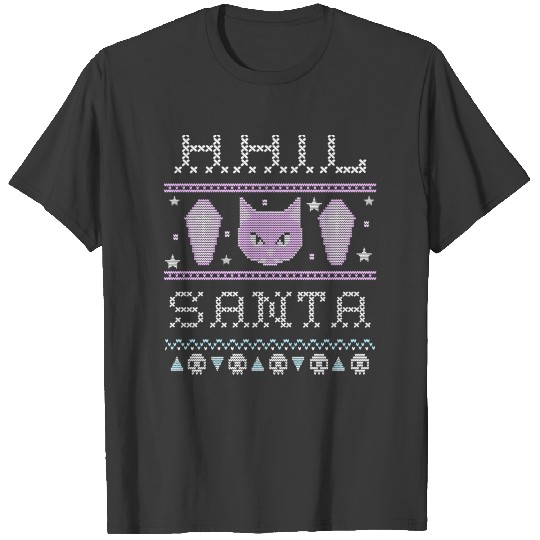 Hail Santa Creepy Cute Cat - Pastel Goth Ugly Chri T-shirt
