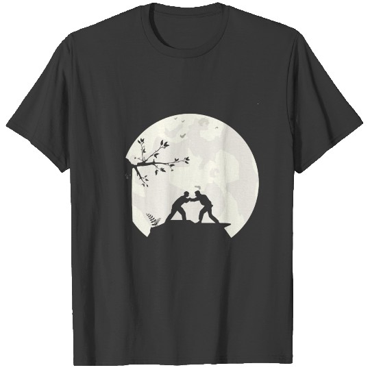 Jiu Jitsu Fighter Fight Full Moon Silhouette T-shirt
