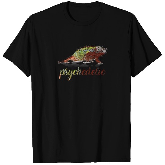 Funny Psychedelic Chameleon Cartoon Gift T-shirt