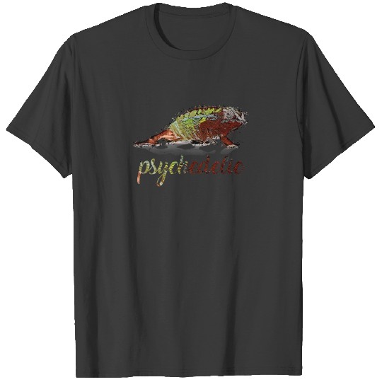Funny Psychedelic Chameleon Cartoon Gift T-shirt