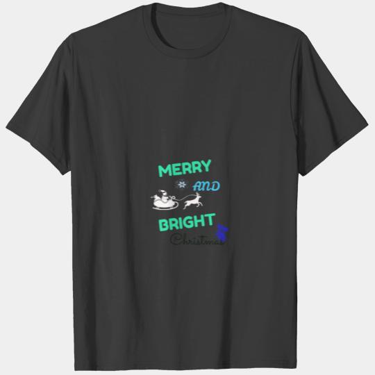 Merry and Bright for Women and kid, christmas gift T-shirt