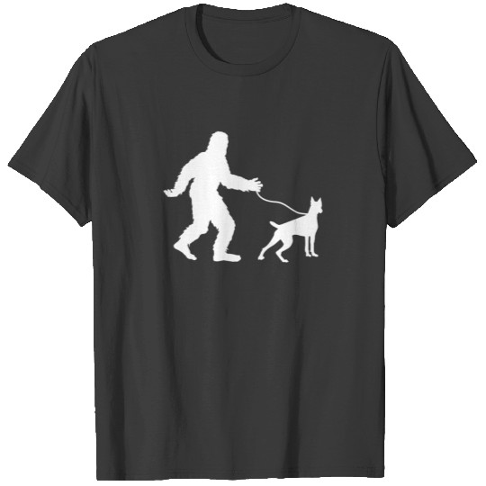 Funny Bigfoot Walking Boxer Dog Shirt - Sasquatch T-shirt