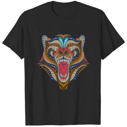 Discover Bear Yoga Mandala design T-shirt