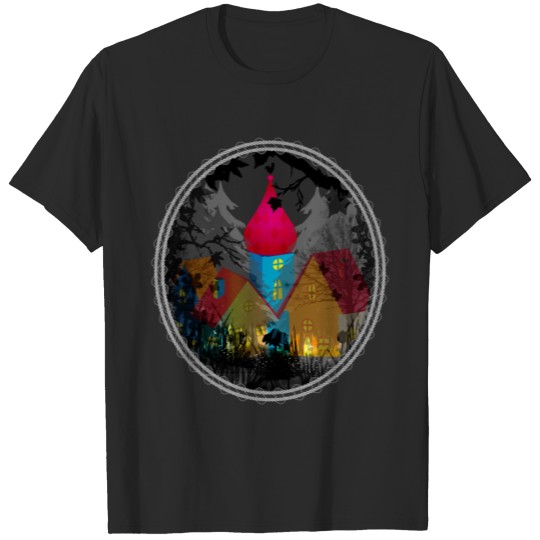 Discover Small colorful village in the middle of the forest T-shirt