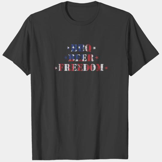 BBQ Beer Freedom USA Flag Vintage Camouflage T-shirt