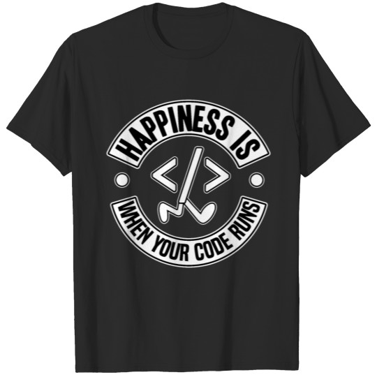 Funny Programmer Happiness Debugging Coding Gift T-shirt