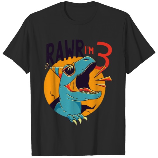 Discover Children's birthday 3 years Dino T Rex birthday T-shirt
