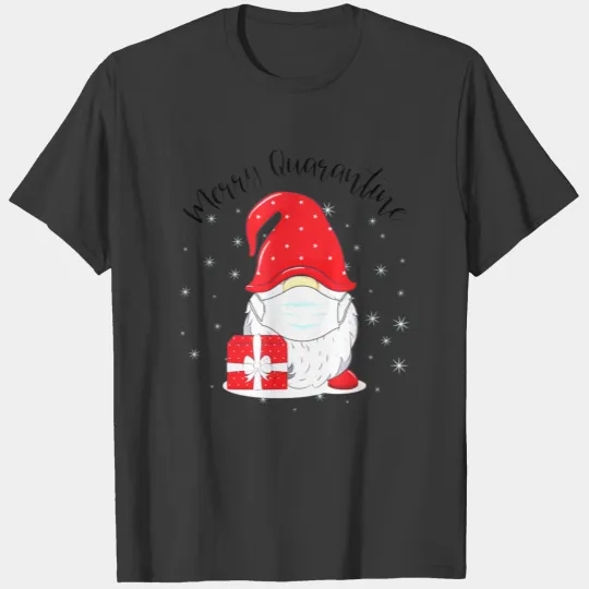 Merry Quarantine Gnomes Mask Funny Christmas Men T-shirt