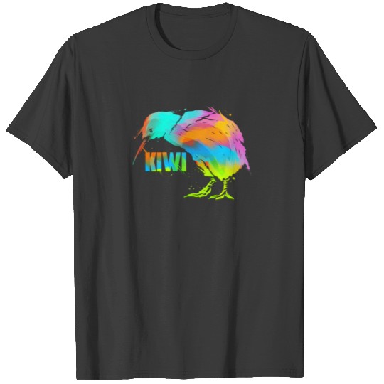 Kiwi Bird Art - Colorful New Zealand Design T-shirt