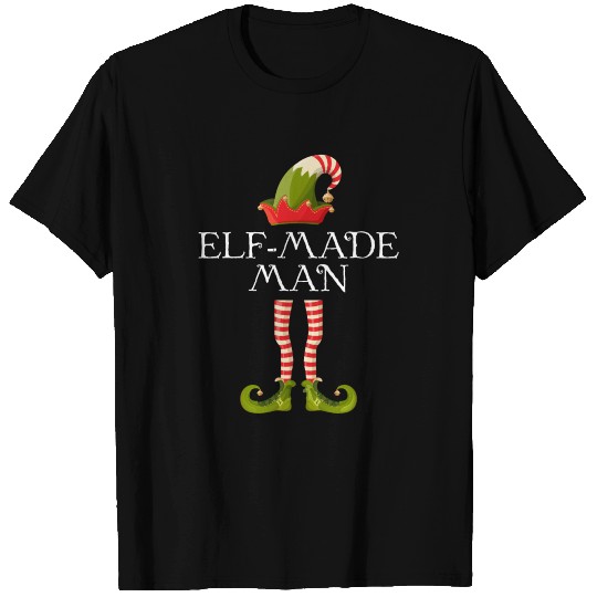 Elf Made Man funny Christmas Pun T-shirt