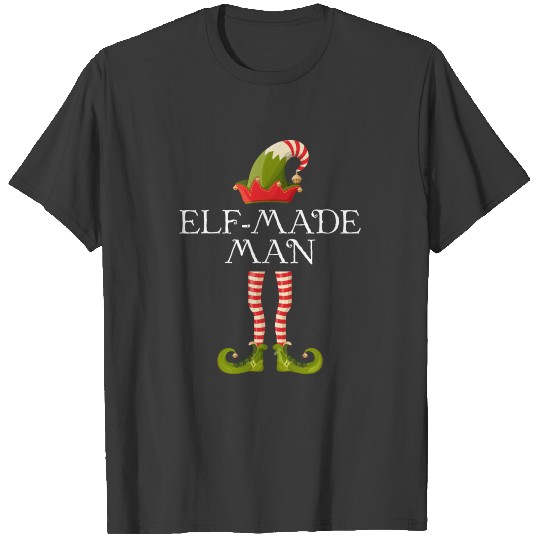 Elf Made Man funny Christmas Pun T-shirt