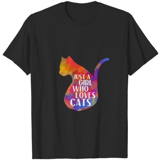 Discover Cat Quote A Girl Who Loves Cats Artsy Colors Gift T-shirt