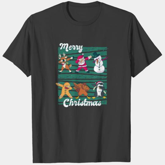 Dabbing Santa Elf Friends Christmas Kids Boys Girl T-shirt