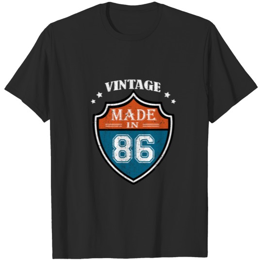 Discover Vintage Made In 86 1986 Birthday Gift T-shirt