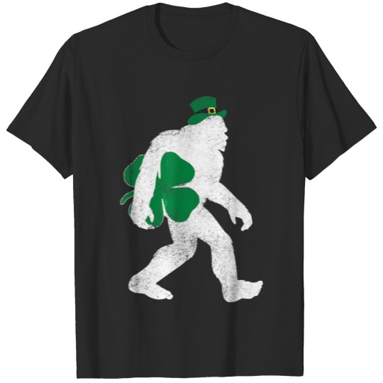 Discover St Patricks Day Bigfoot T Shirt Clover Leaf Irish T-shirt