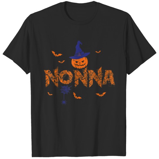 Pumpkin Witch Hat Nonna Family Halloween T-shirt
