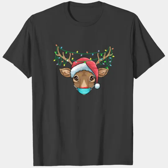 Christmas Mask Cute Rudolph Reindeer Mask Xmas 202 T-shirt