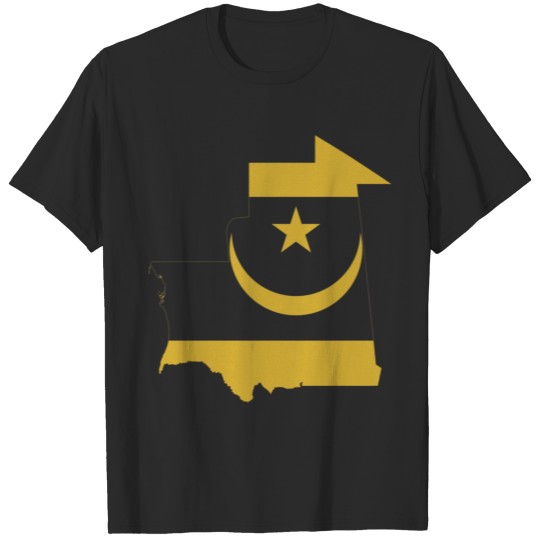 Discover Gold Flag Map of Mauritania T-shirt
