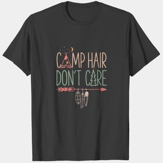 Camp Hair Don'T Care Funny Camping Women Camper Gl T-shirt