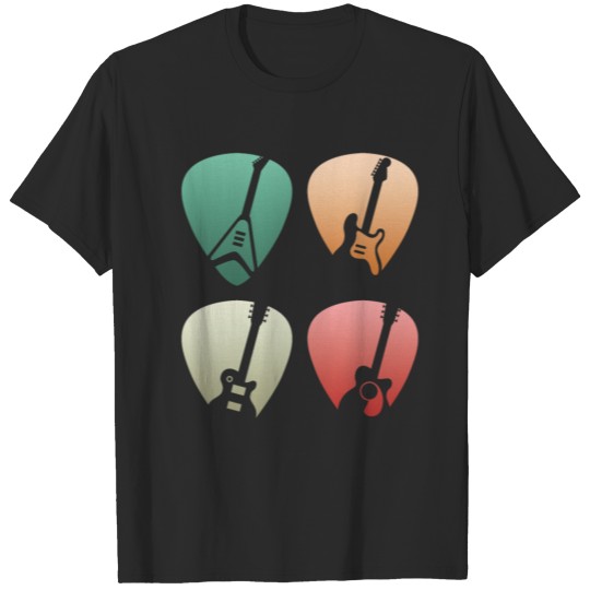 Discover Vintage Music Guitar Pick String Instrument Gift T-shirt