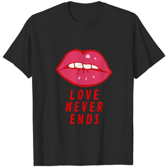 Discover Red Lips with Love quote T Shirt Design 2 T-shirt