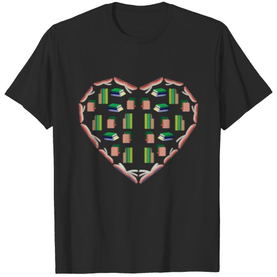 Discover A Beautiful Heart With Books Motive for a Bookworm T-shirt