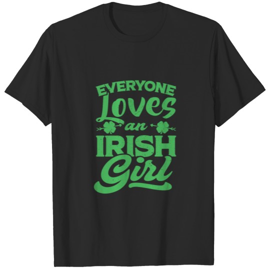 Discover Everyone Loves Irish Girl Shamrock St Patrick'S Da T-shirt